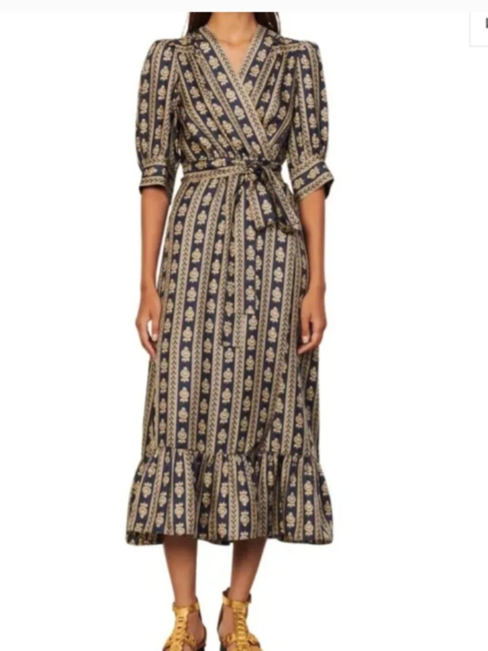 Sandro Silk Navy Midi Dress, size small, perfect condition